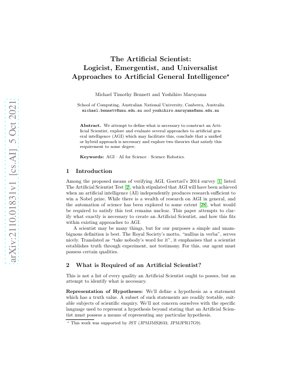PDF Document Cover - The Artificial Scientist: Logicist, Emergentist, and Universalist AGI Approaches