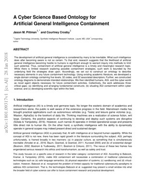 PDF Document Cover - A Cyber Science Based Ontology for Artificial General Intelligence Containment