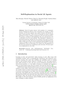 PDF文書カバー - ソーシャルAIエージェントにおける自己説明：ハイブリッド知識生成AIアプローチ